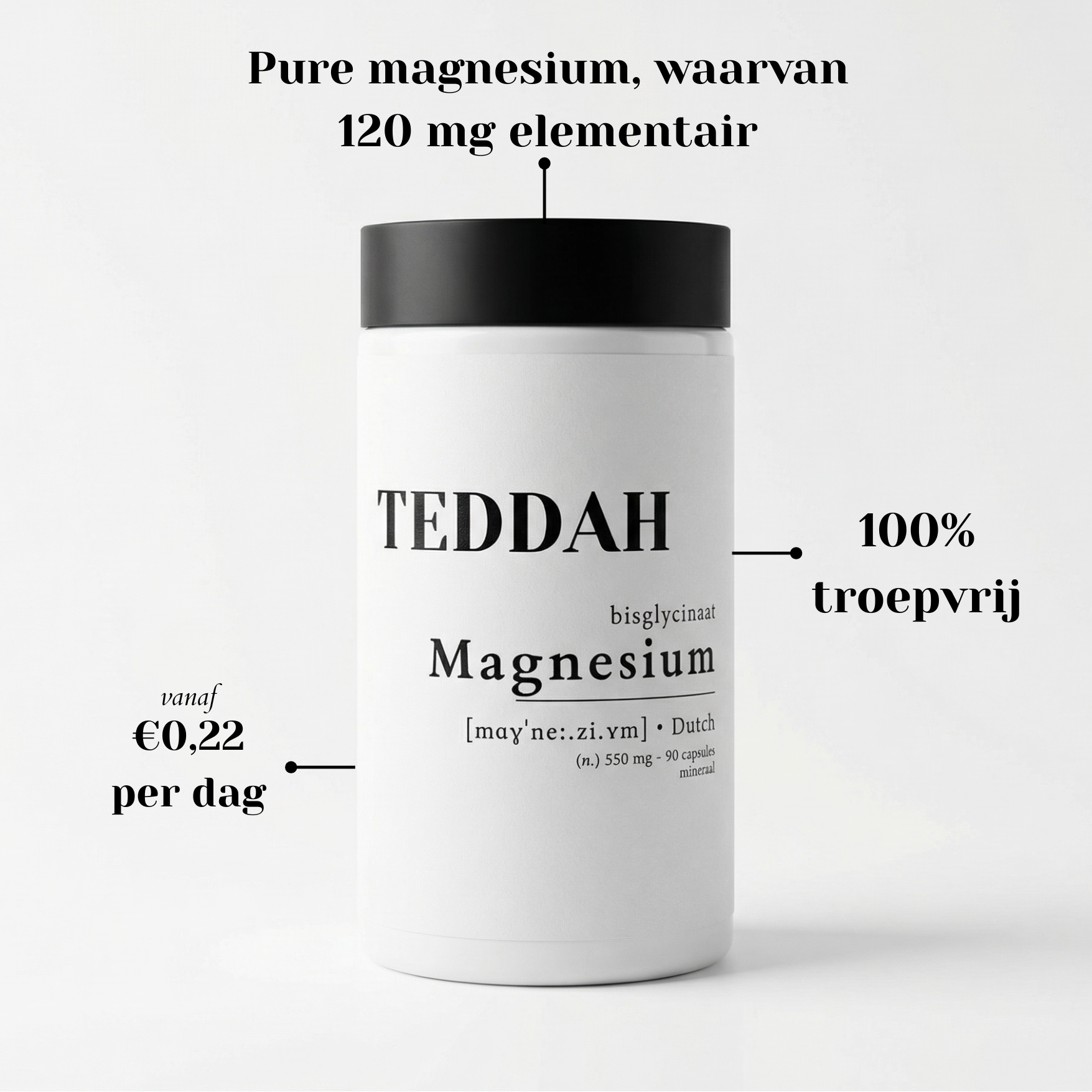 zuiver natuurlijke troepvrije magnesium bisglycinaat