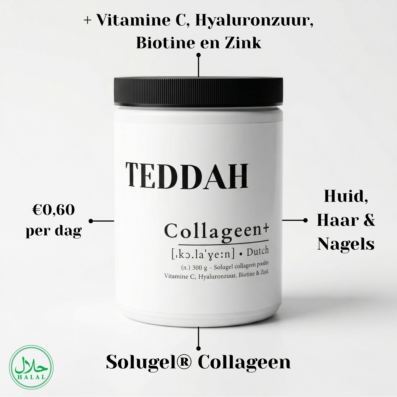 collageen met hyaluronzuur biotine zink vitamine c solugel rundercollageen gehydrolyseerde collageenpeptiden