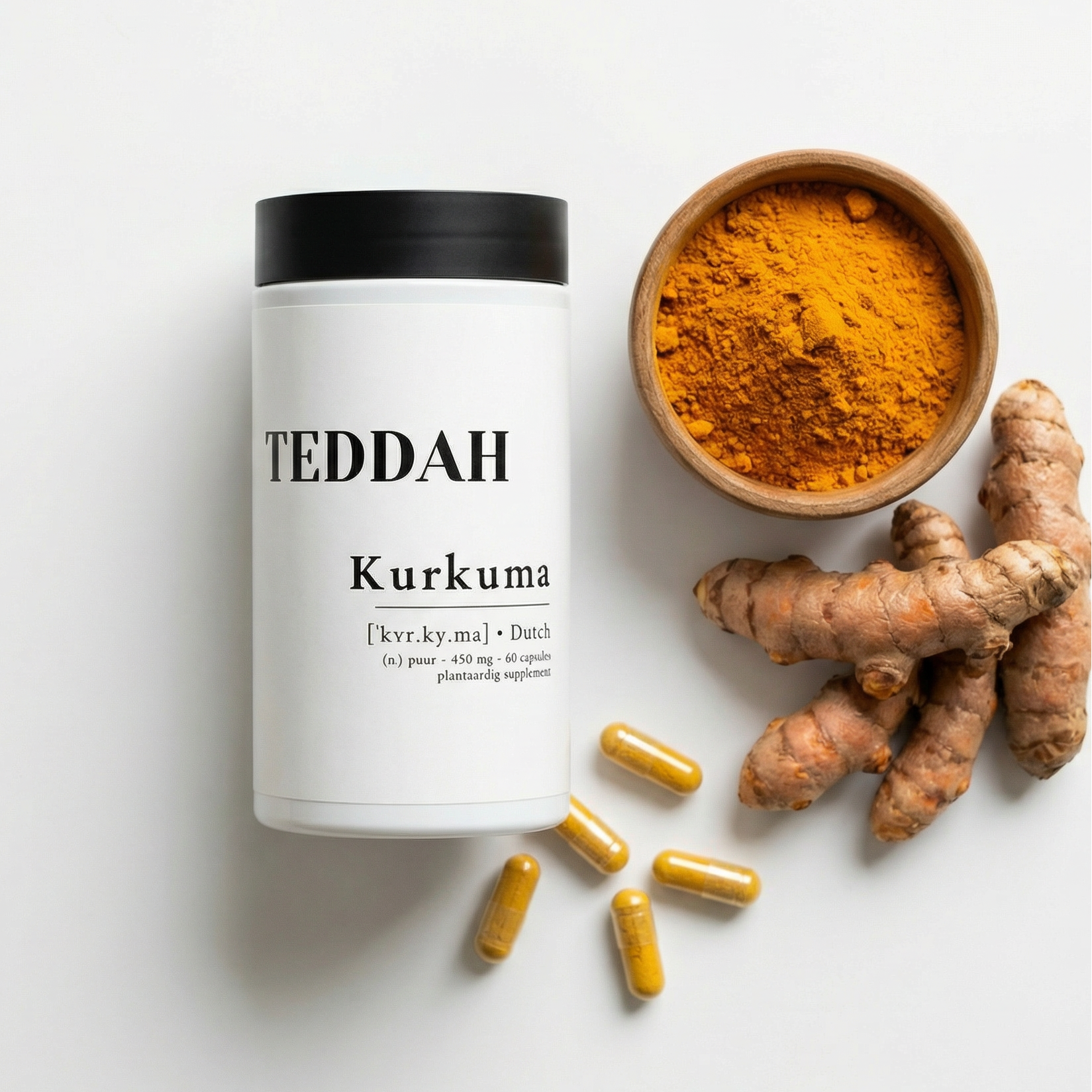 kurkuma curcumine poeder capsules puur natuur zonder toevoegingen